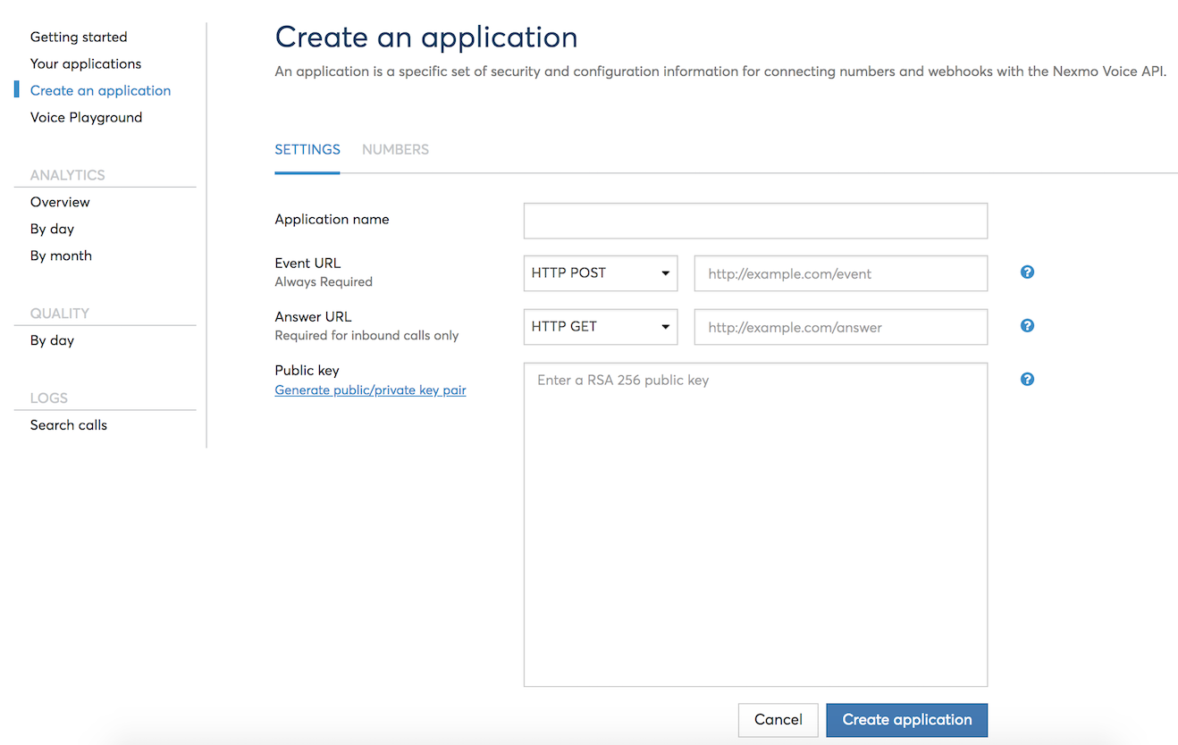 Create an application